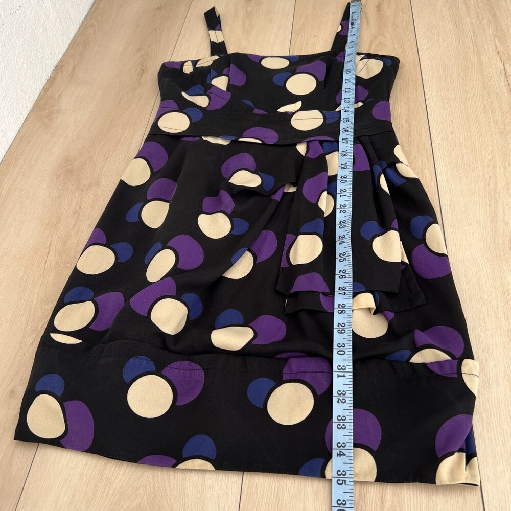 Marc by Marc Jacobs Black & Purple Polka Dot Silk Mini Bubble Dress (4) RUNS BIG - Picture 15 of 16